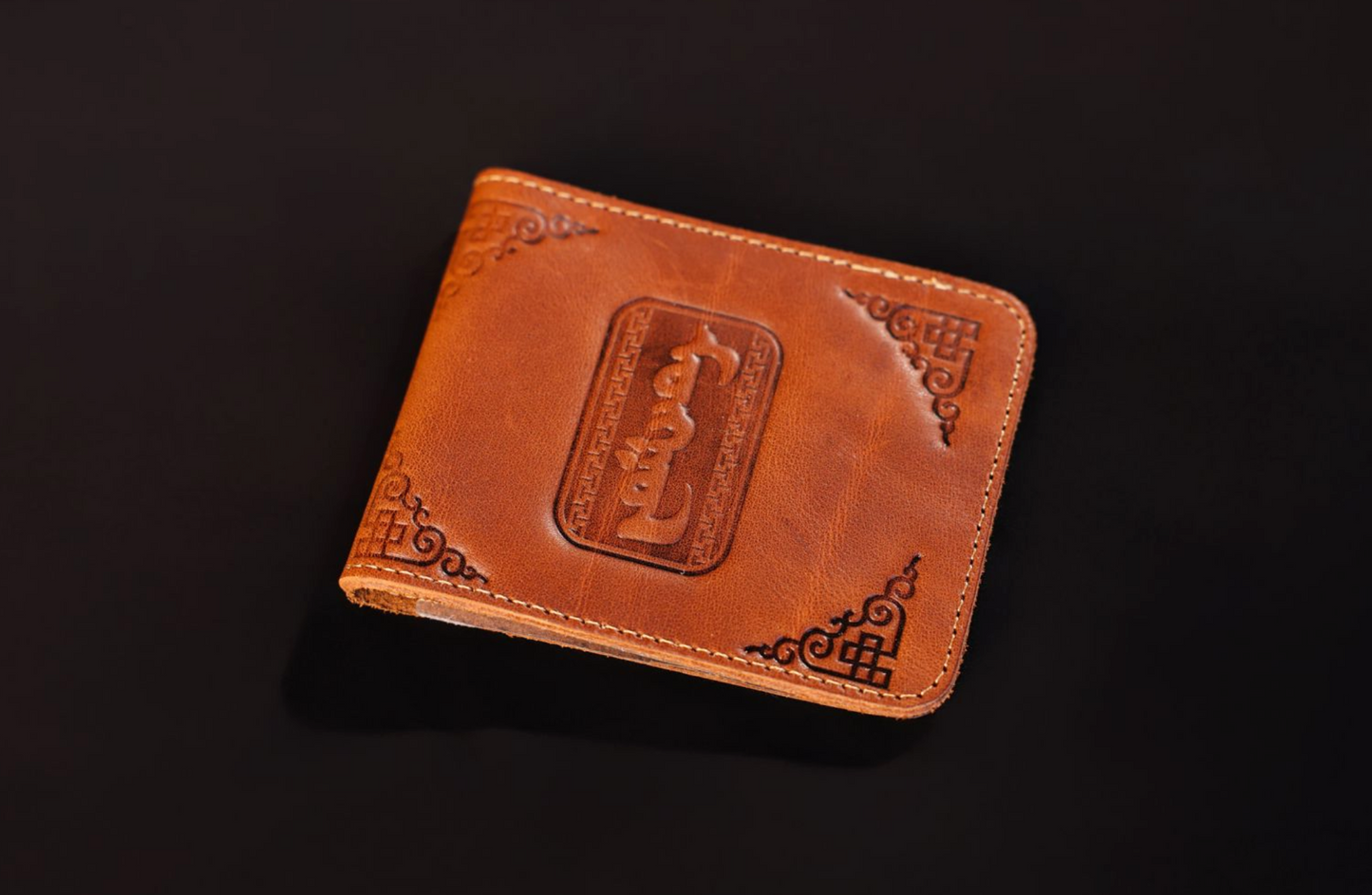 Handcrafted Leather Mongolia Driver's License Holder