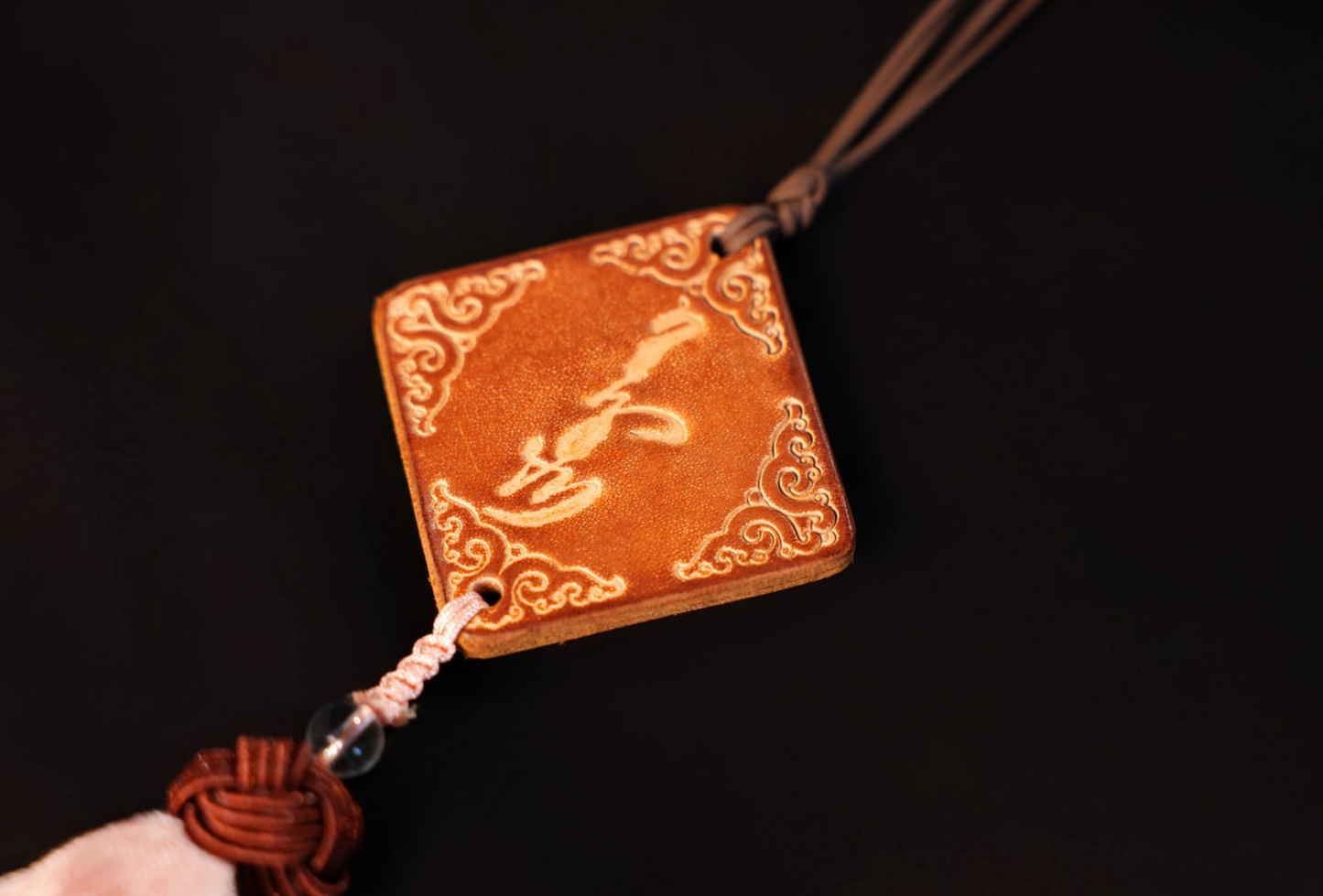 Handcrafted Leather Mongolia Pendant