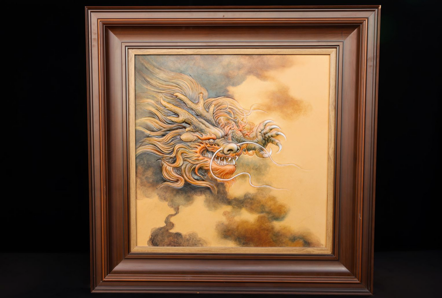 Handcrafted Leather Dragon-Shaped Painting